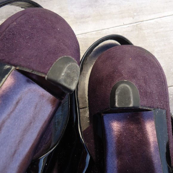 SIZE EU 6. Miu Miu suede and patent leather slingback sandals shoes. - Picture 16 of 16